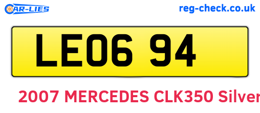 LEO694 are the vehicle registration plates.