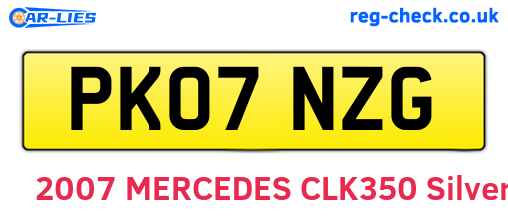 PK07NZG are the vehicle registration plates.