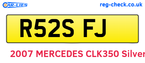 R52SFJ are the vehicle registration plates.