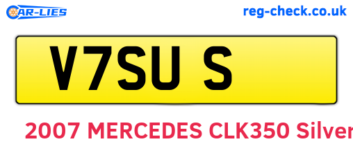 V7SUS are the vehicle registration plates.