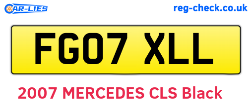 FG07XLL are the vehicle registration plates.
