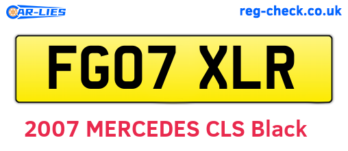 FG07XLR are the vehicle registration plates.