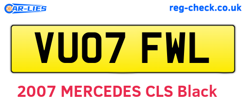 VU07FWL are the vehicle registration plates.