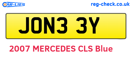 JON33Y are the vehicle registration plates.