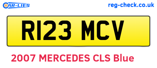 R123MCV are the vehicle registration plates.