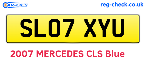 SL07XYU are the vehicle registration plates.
