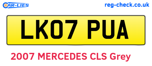 LK07PUA are the vehicle registration plates.