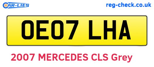 OE07LHA are the vehicle registration plates.