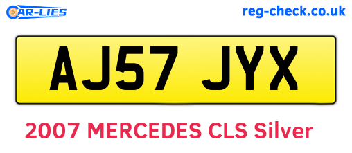 AJ57JYX are the vehicle registration plates.