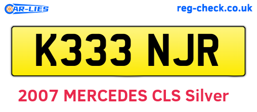 K333NJR are the vehicle registration plates.