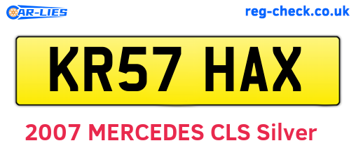 KR57HAX are the vehicle registration plates.