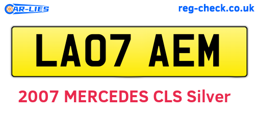 LA07AEM are the vehicle registration plates.