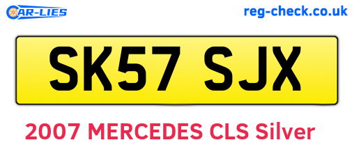 SK57SJX are the vehicle registration plates.