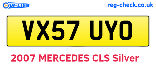 VX57UYO are the vehicle registration plates.