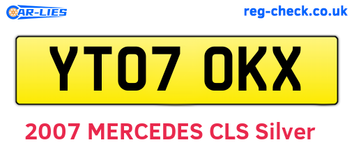 YT07OKX are the vehicle registration plates.