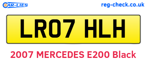 LR07HLH are the vehicle registration plates.