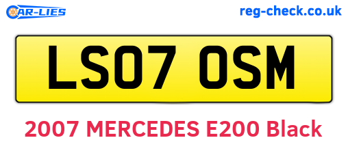 LS07OSM are the vehicle registration plates.