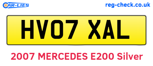 HV07XAL are the vehicle registration plates.