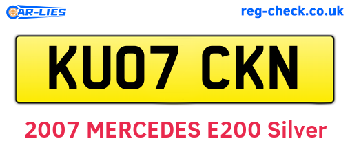 KU07CKN are the vehicle registration plates.