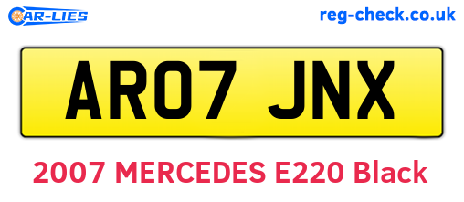 AR07JNX are the vehicle registration plates.