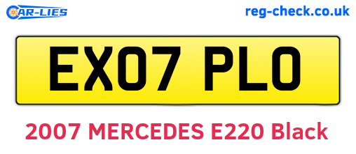 EX07PLO are the vehicle registration plates.