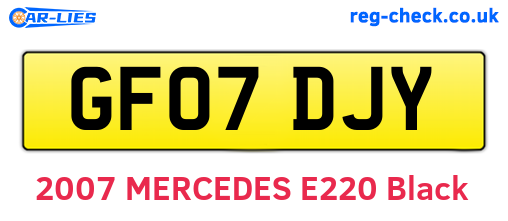 GF07DJY are the vehicle registration plates.