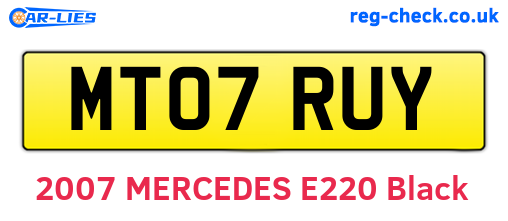 MT07RUY are the vehicle registration plates.