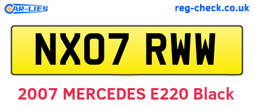 NX07RWW are the vehicle registration plates.