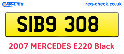 SIB9308 are the vehicle registration plates.