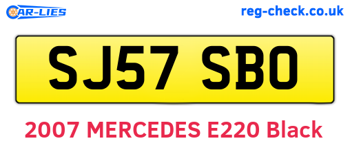 SJ57SBO are the vehicle registration plates.