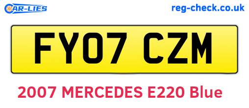 FY07CZM are the vehicle registration plates.
