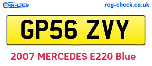 GP56ZVY are the vehicle registration plates.