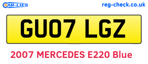 GU07LGZ are the vehicle registration plates.