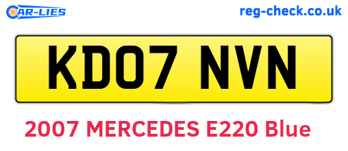 KD07NVN are the vehicle registration plates.