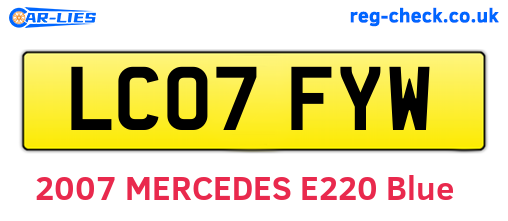 LC07FYW are the vehicle registration plates.