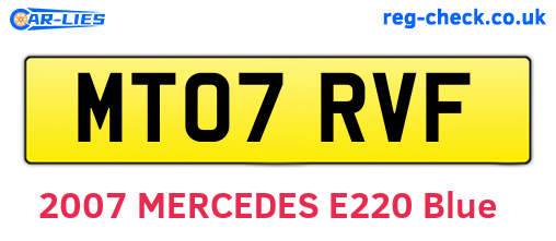 MT07RVF are the vehicle registration plates.