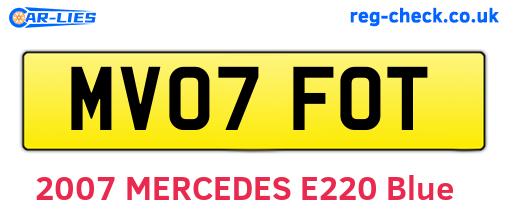 MV07FOT are the vehicle registration plates.