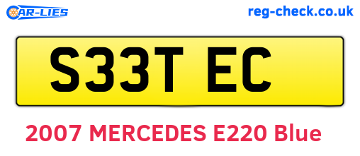 S33TEC are the vehicle registration plates.