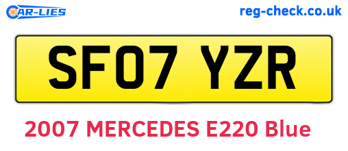 SF07YZR are the vehicle registration plates.