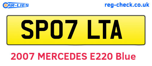 SP07LTA are the vehicle registration plates.