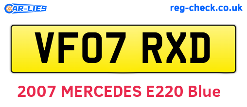 VF07RXD are the vehicle registration plates.