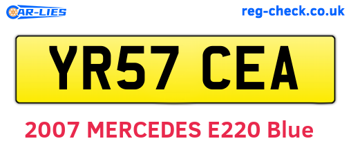 YR57CEA are the vehicle registration plates.