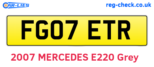 FG07ETR are the vehicle registration plates.