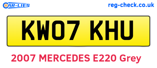 KW07KHU are the vehicle registration plates.