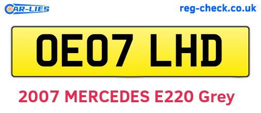 OE07LHD are the vehicle registration plates.