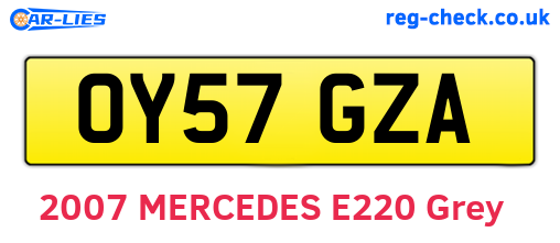 OY57GZA are the vehicle registration plates.