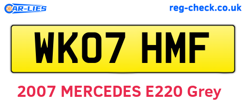 WK07HMF are the vehicle registration plates.