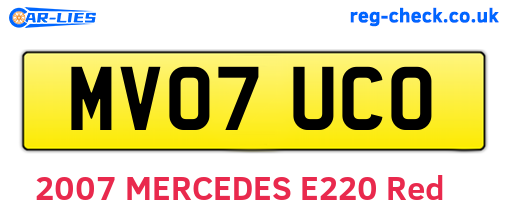 MV07UCO are the vehicle registration plates.