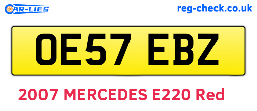 OE57EBZ are the vehicle registration plates.