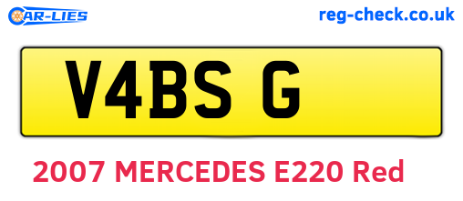 V4BSG are the vehicle registration plates.